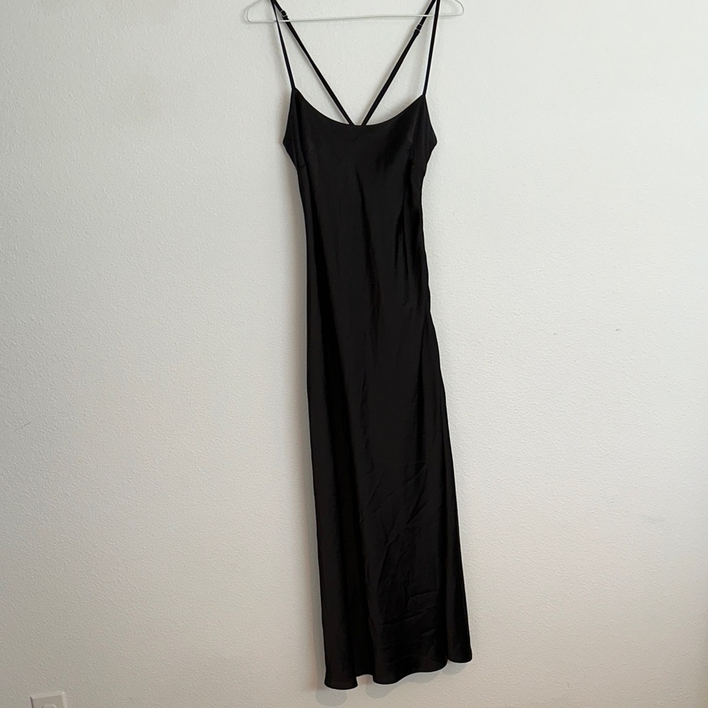 Nasty Gal Black Satin Dress